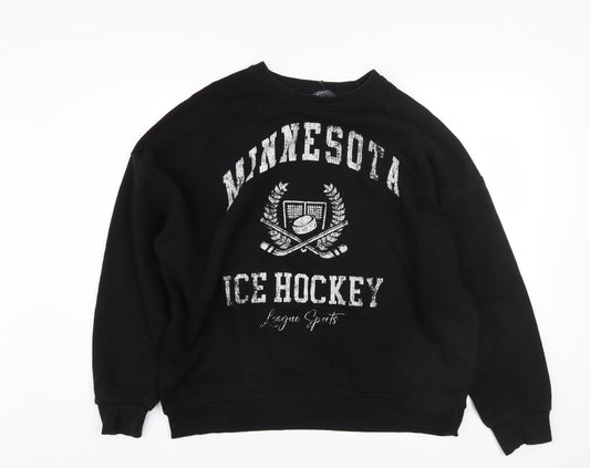 Primark Women's Black Minnesota Ice Hockey Pullover Sweatshirt Size S
