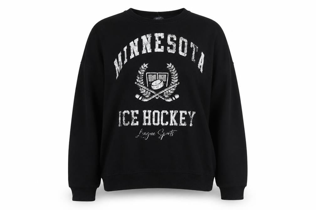 Primark Women's Black Minnesota Ice Hockey Pullover Sweatshirt Size S