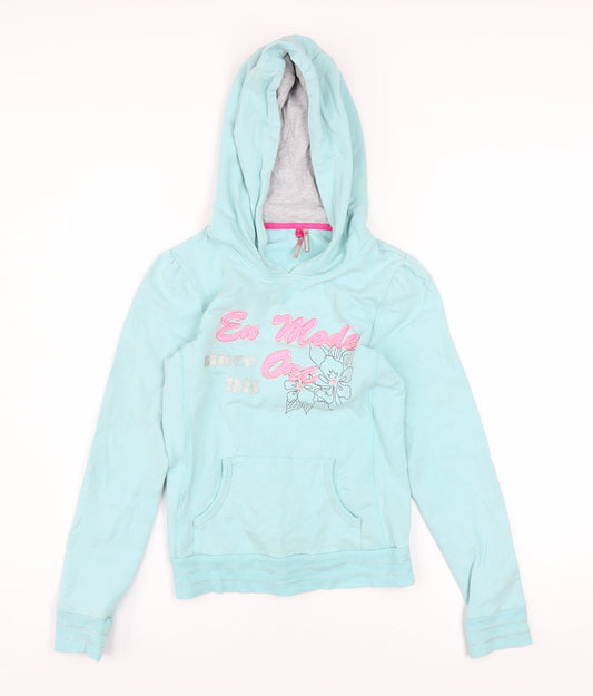 Orchestra Girls Blue Pullover Hoodie Age 12 Cotton Blend With Graphic Print