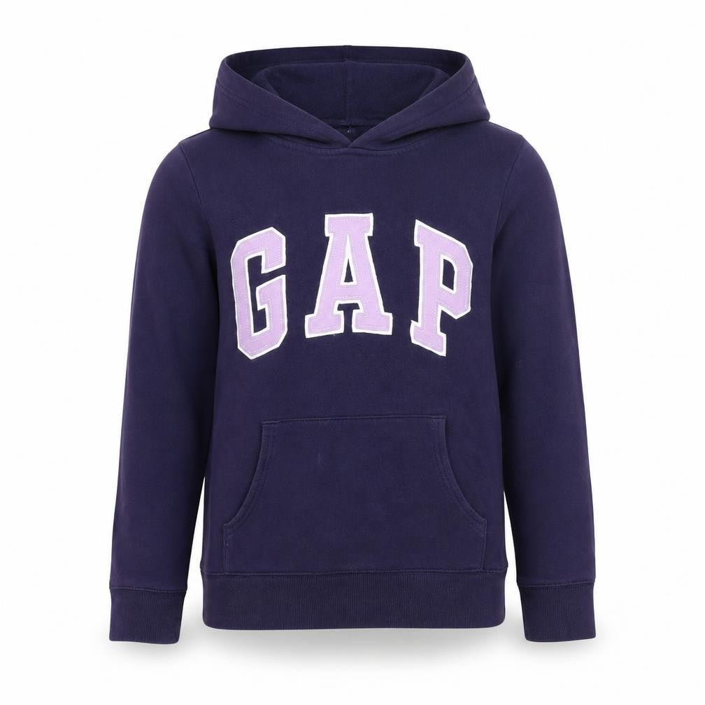 GAP Girls Purple Hoodie 12 Years Pullover Fleece Logo Sweatshirt