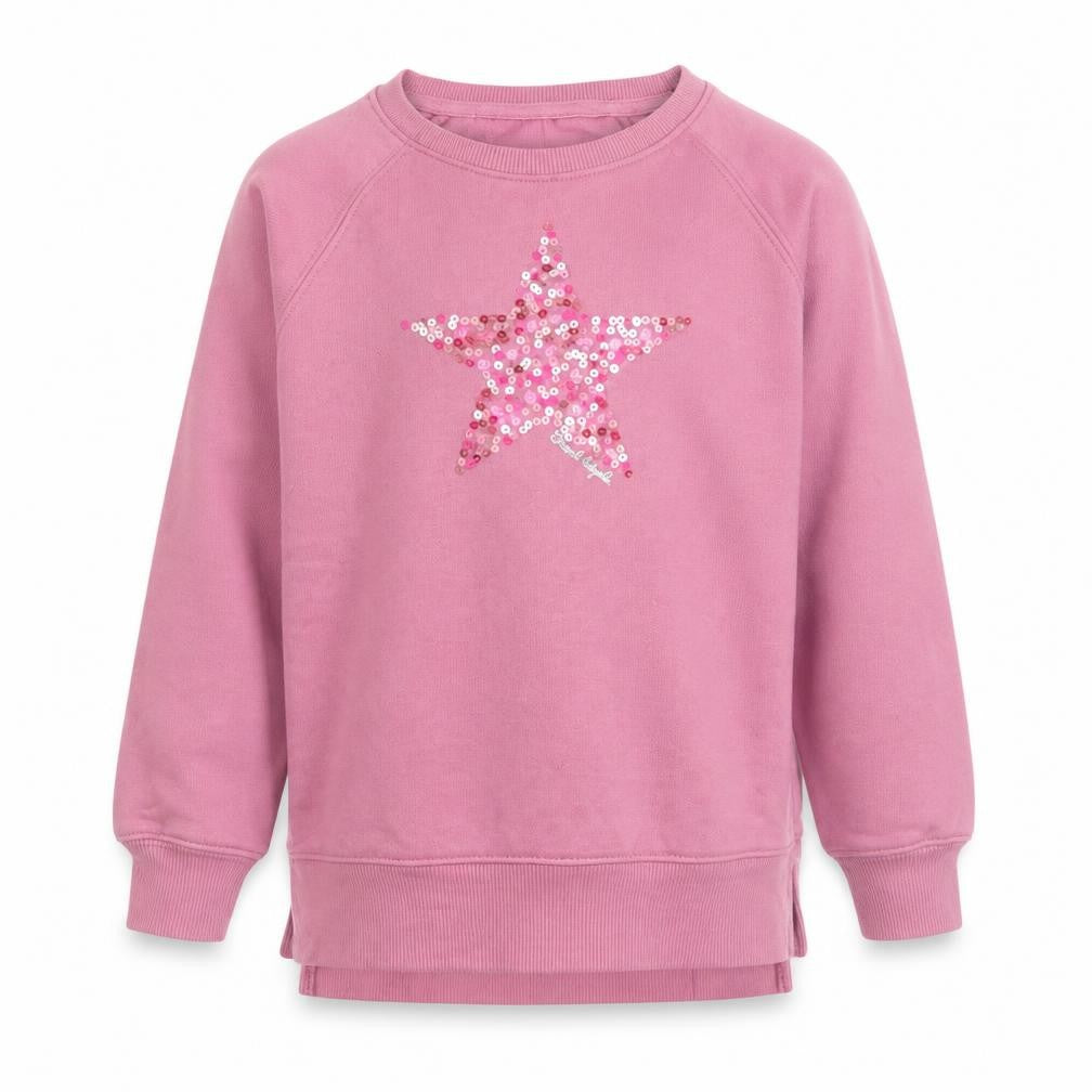 Board Angels Girls Pink Sequin Star Pullover Sweatshirt 7-8 Years