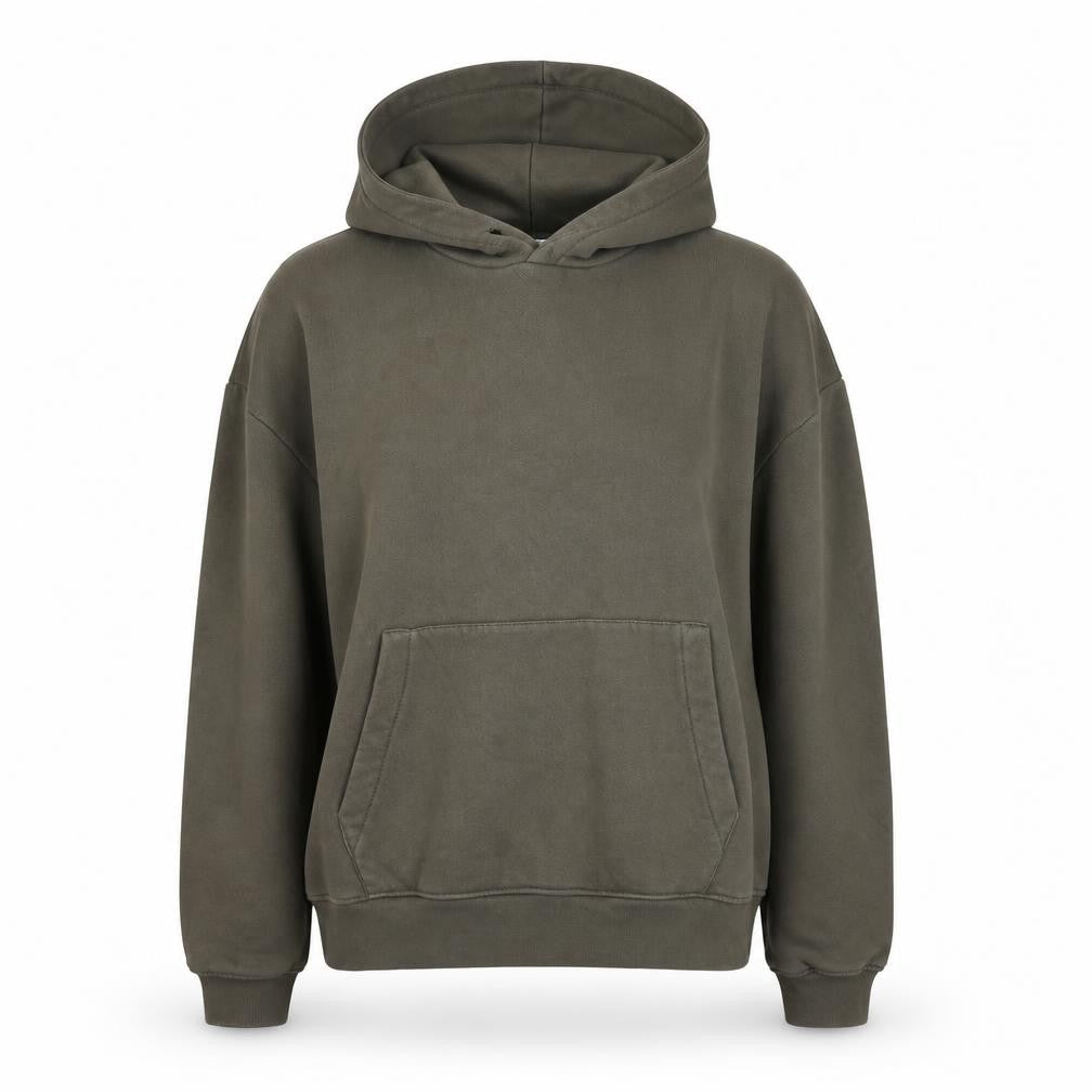 Zara Womens Khaki Green Pullover Hoodie M Cotton Blend Casual