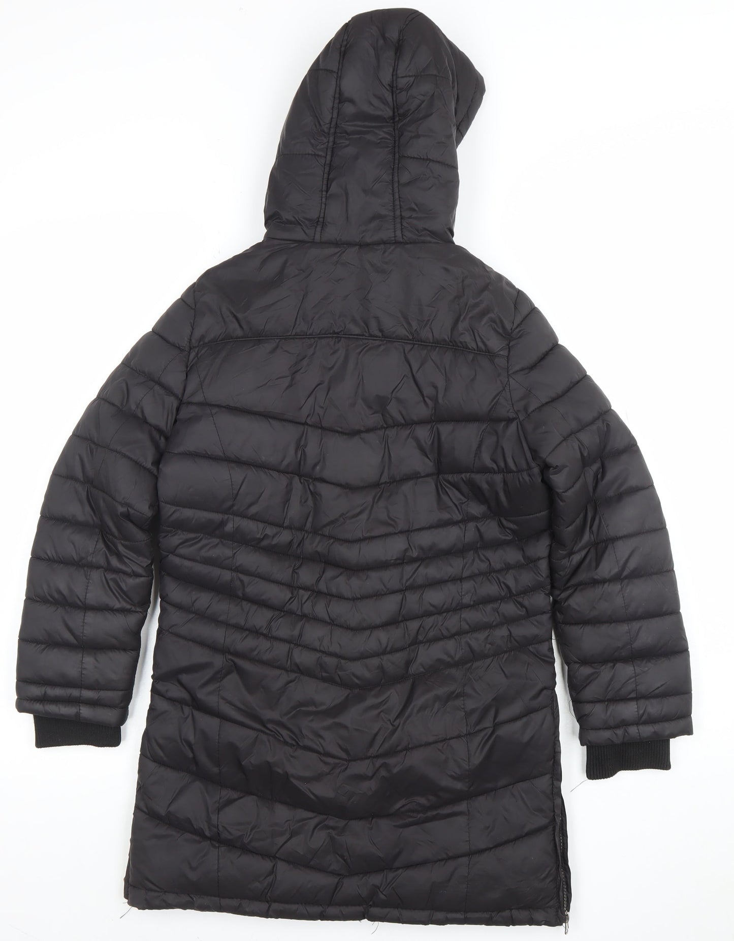 Geographical Norway Girls Black 8 Years Hooded Puffer Coat Winter Jacket