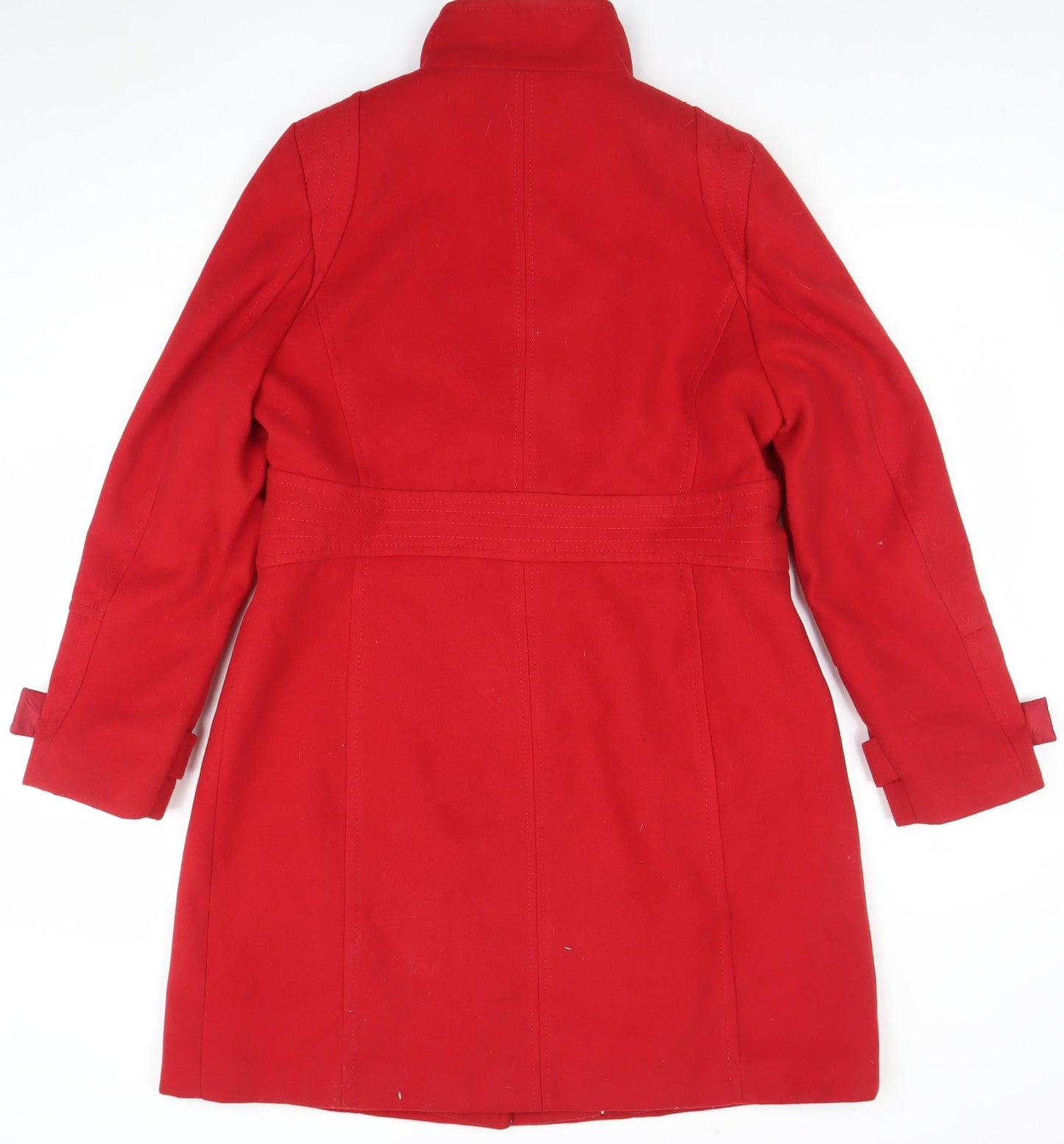 Wallis Women’s Red Mid-Length Belted Overcoat Size 14