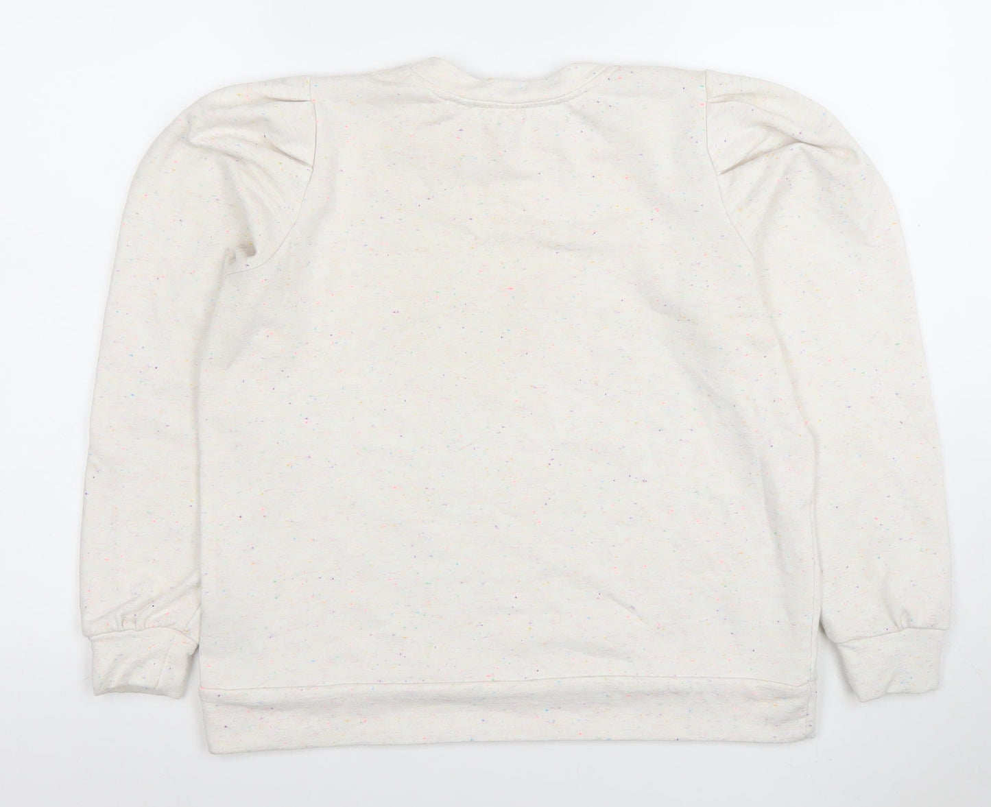 Oliver Bonas Womens Beige Speckled Pullover Sweatshirt Size 10