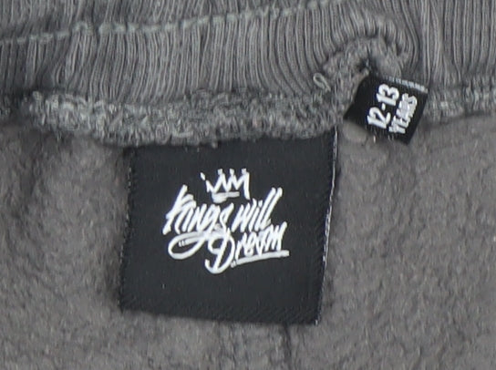Kings Will Dream Boys Grey Jogger Sweatpants 12-13 Years Elastic Waist