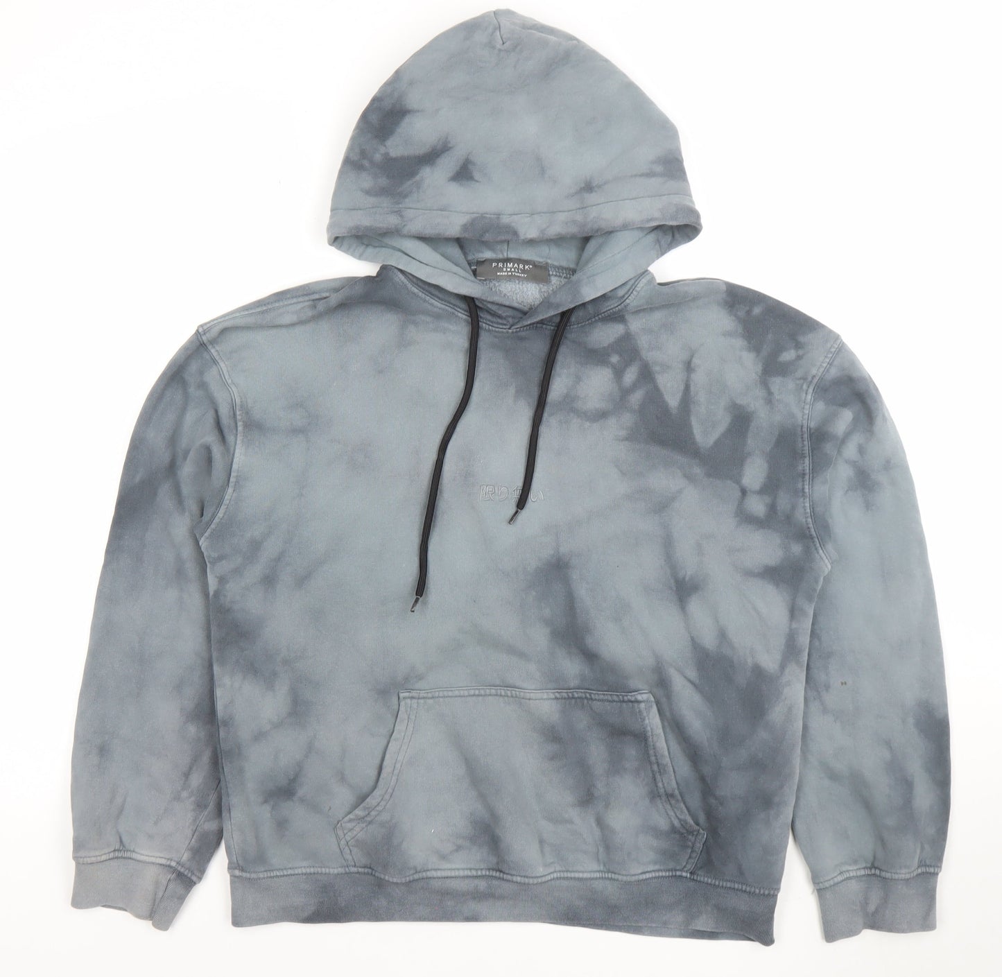 Primark Womens Grey Tie Dye Pullover Hoodie Size S Cotton Blend