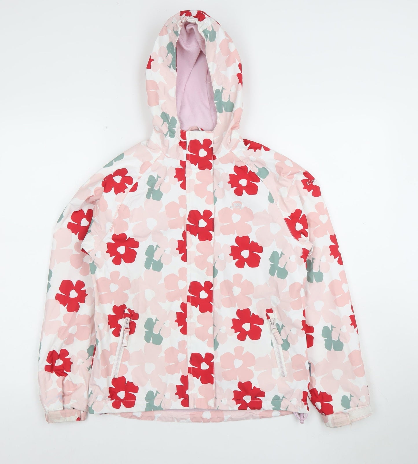 Trespass Girls Multicoloured Floral Waterproof Hooded Rain Coat 11-12 Years