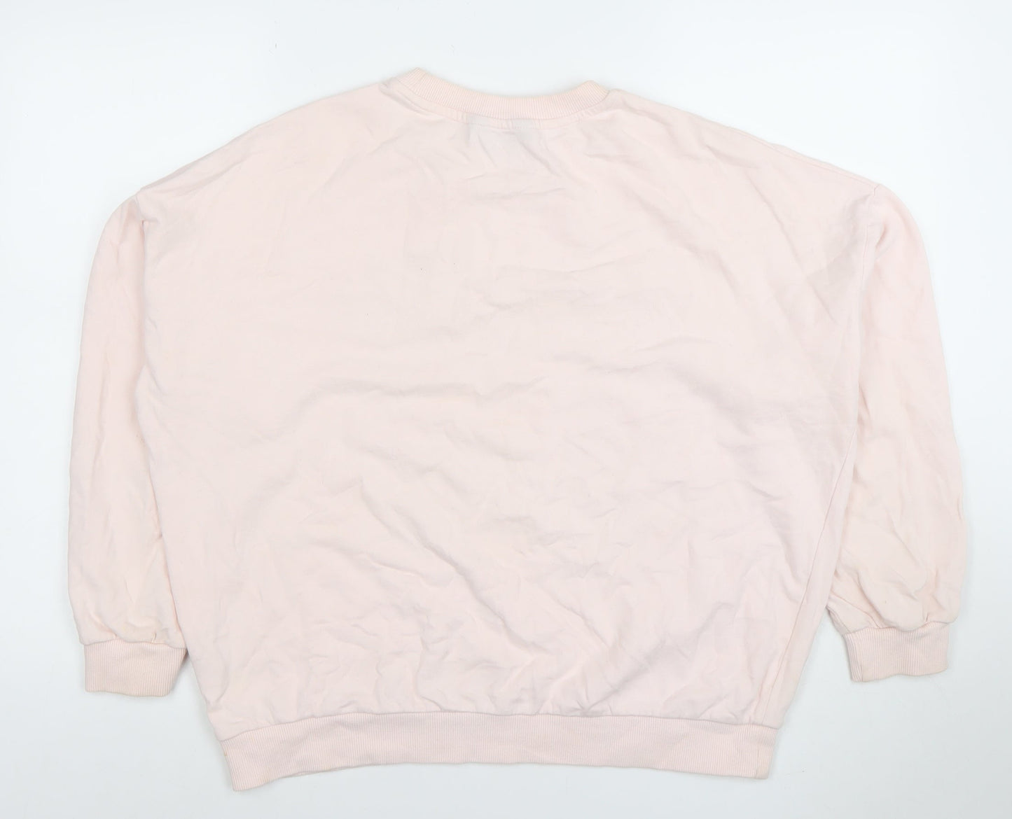 F&F Women Pink Malibu Crew Neck Pullover Sweatshirt Size 12