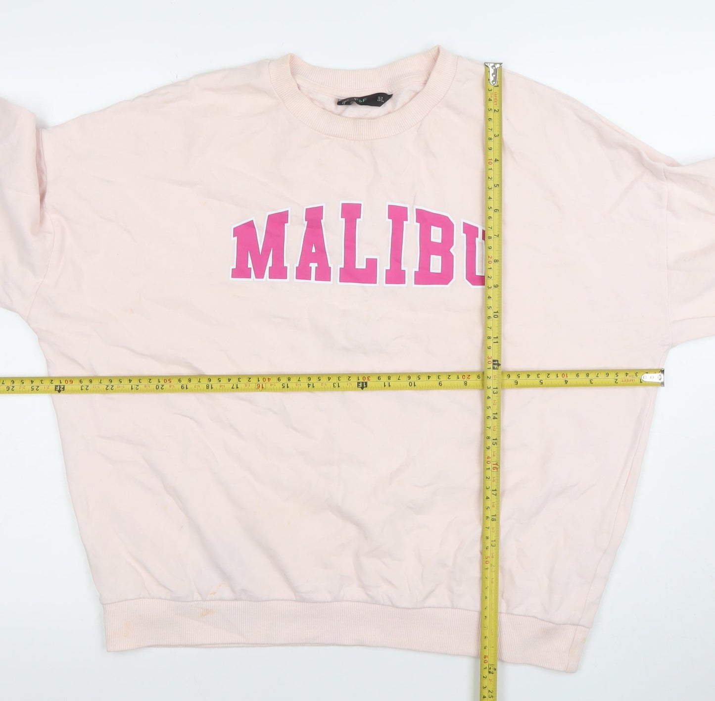 F&F Women Pink Malibu Crew Neck Pullover Sweatshirt Size 12