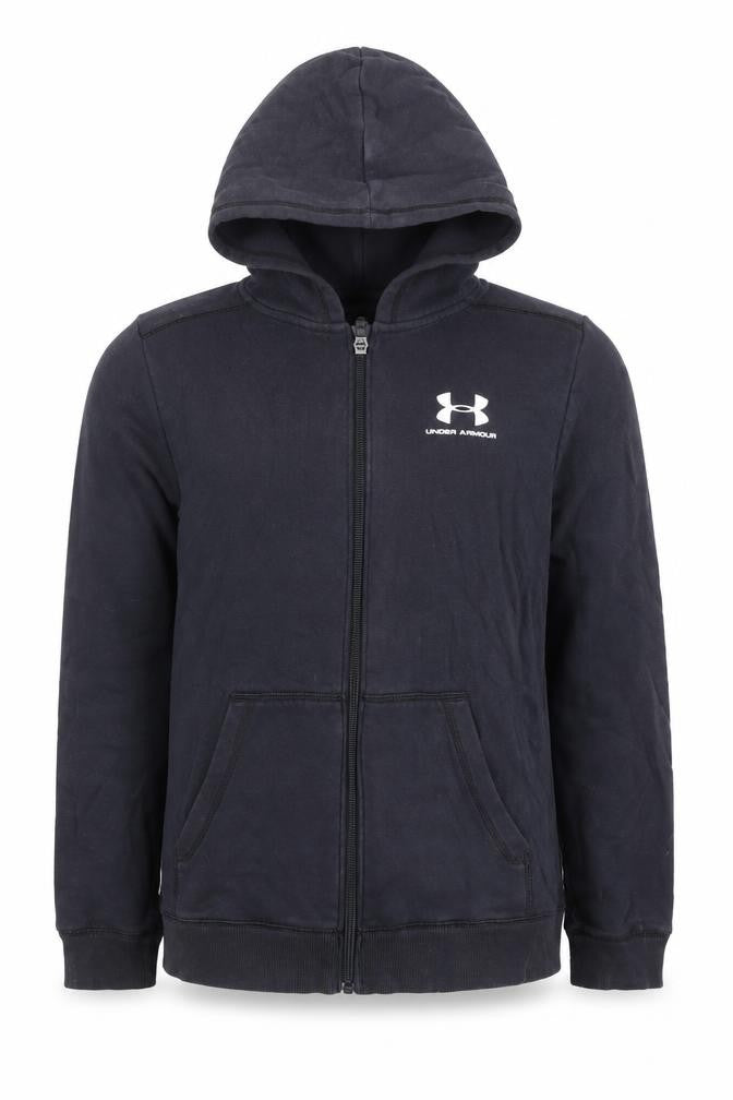 Under Armour Boys Black Full Zip Hoodie YMD Medium Cotton Blend