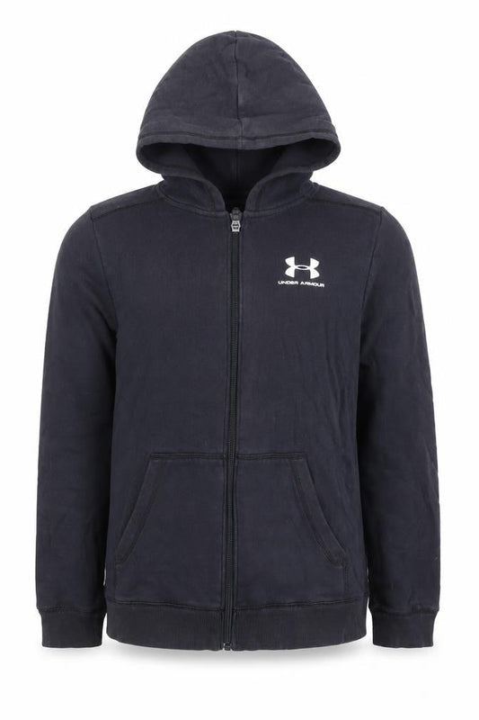 Under Armour Boys Black Full Zip Hoodie YMD Medium Cotton Blend