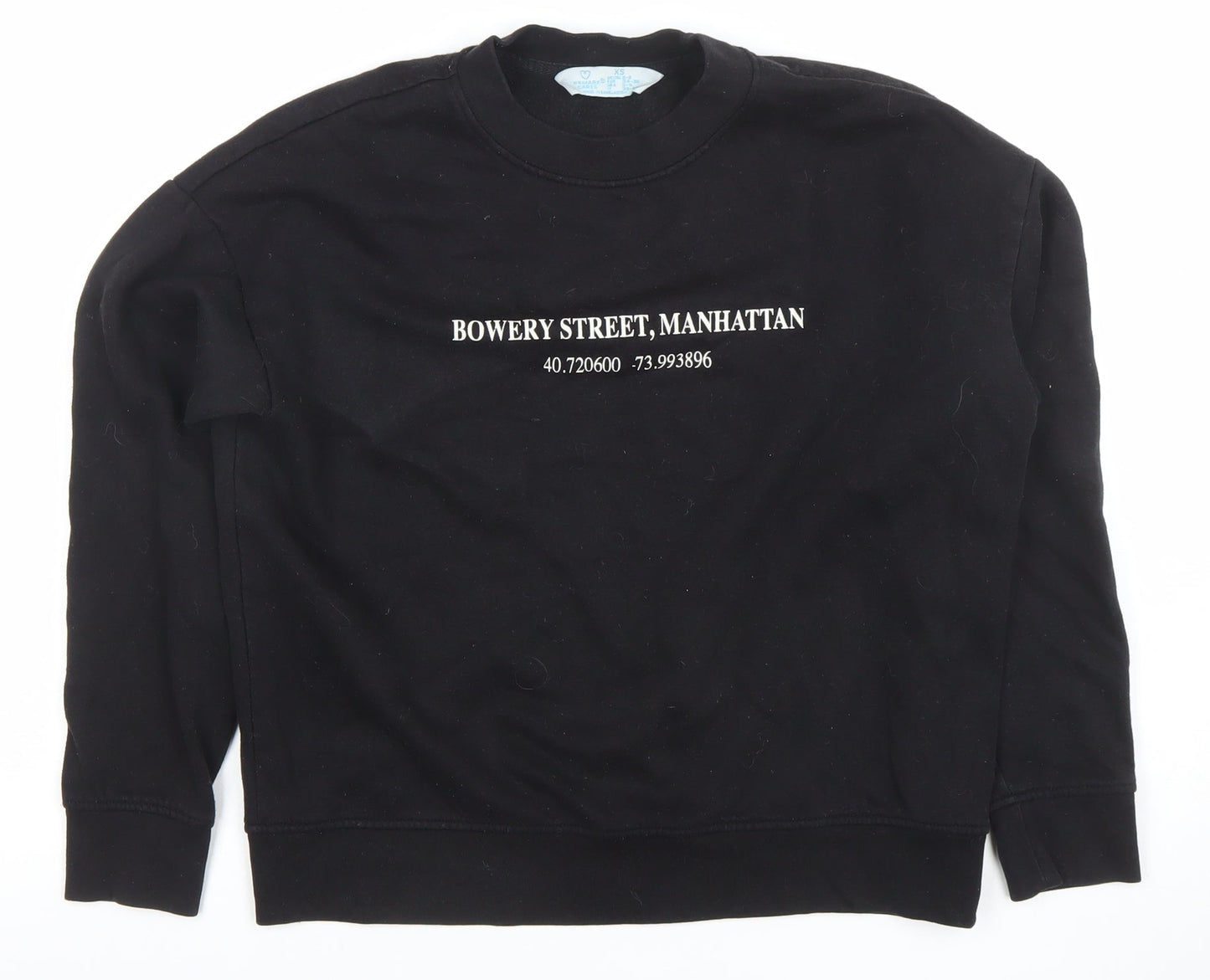Primark Women's Black XS Bowery Street Manhattan Pullover Sweatshirt