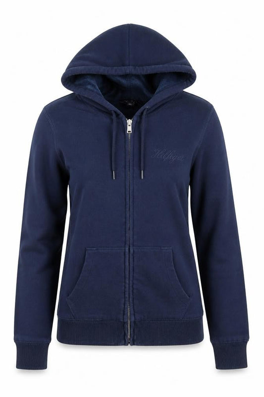 Tommy Hilfiger Women’s Navy Full Zip Hoodie Size Small Fleece Lined