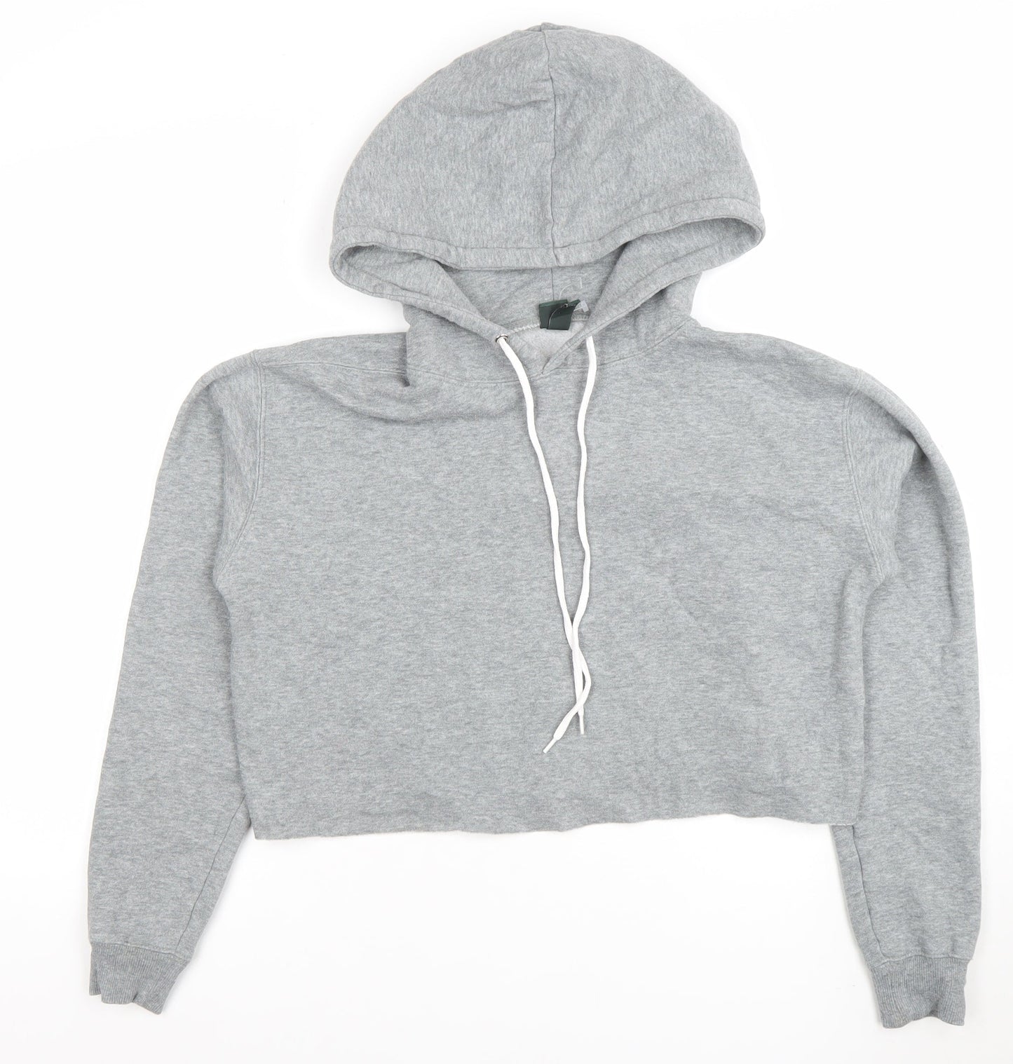 Wild Fable Women Grey Cropped Pullover Hoodie Size S Cotton Blend