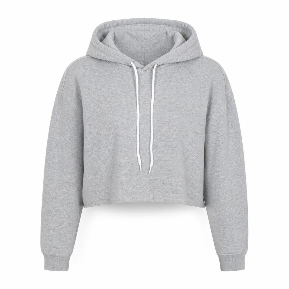 Wild Fable Women Grey Cropped Pullover Hoodie Size S Cotton Blend