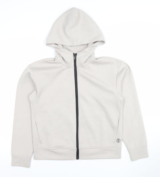 Edition Womens Beige Full Zip Hoodie XS Polyester Blend