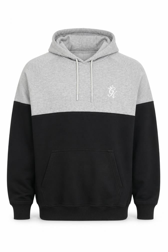 Gym King Men's Grey Black Pullover Hoodie Size M Long Sleeve Logo