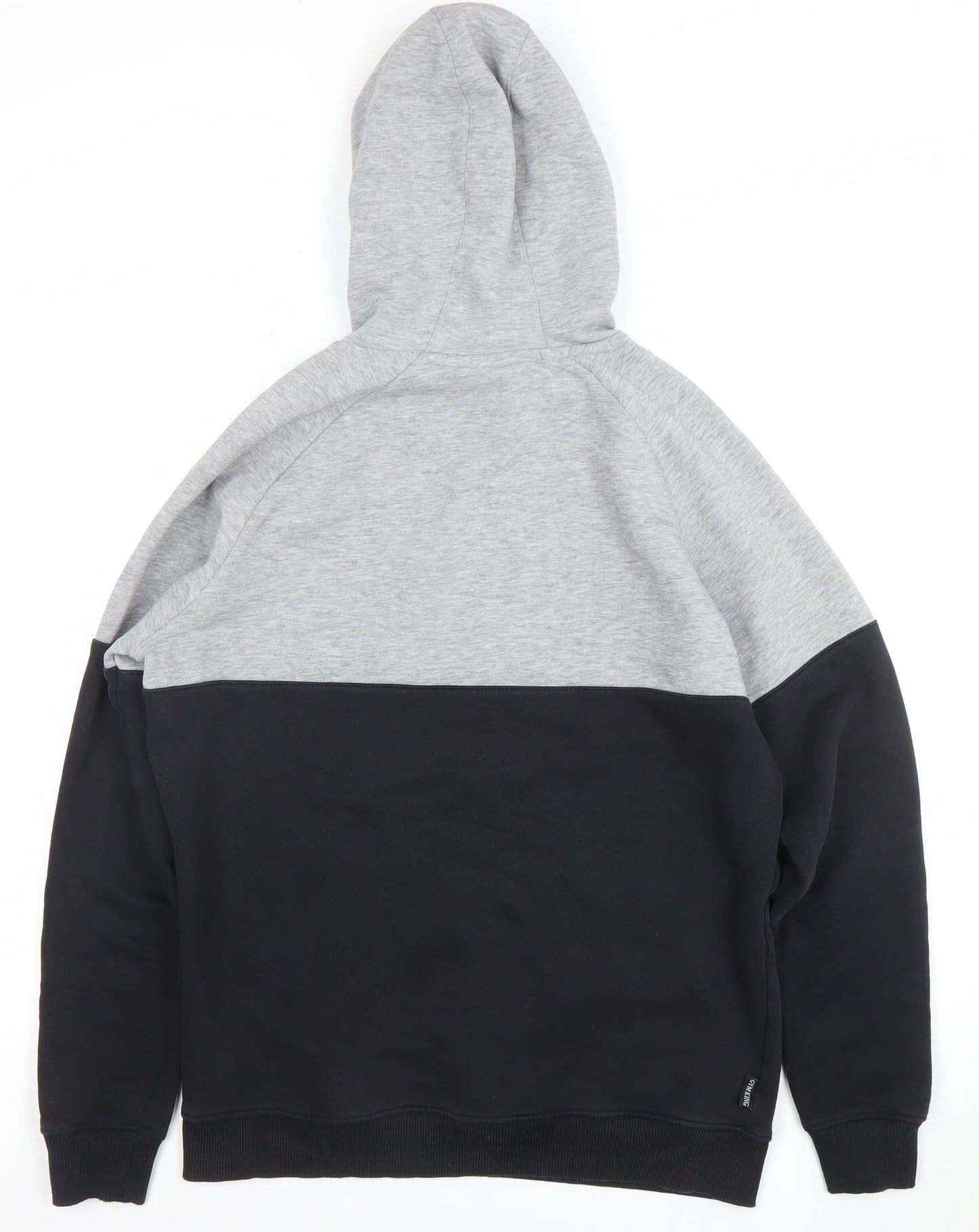 Gym King Men's Grey Black Pullover Hoodie Size M Long Sleeve Logo