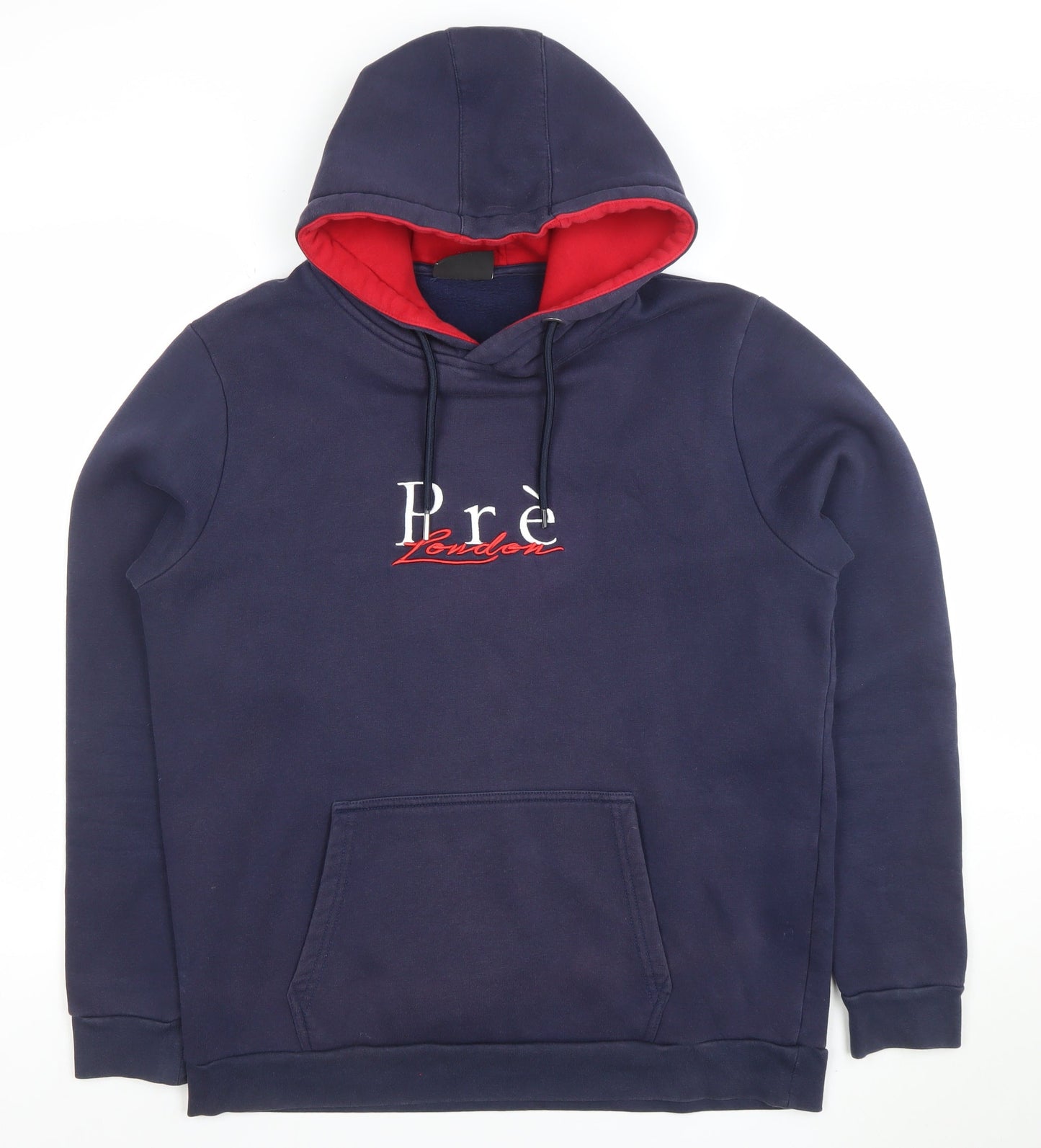 Pre London Men's Blue Pullover Hoodie M Embroidered Logo