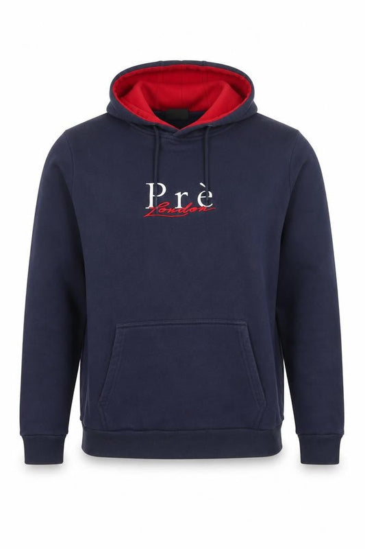 Pre London Men's Blue Pullover Hoodie M Embroidered Logo