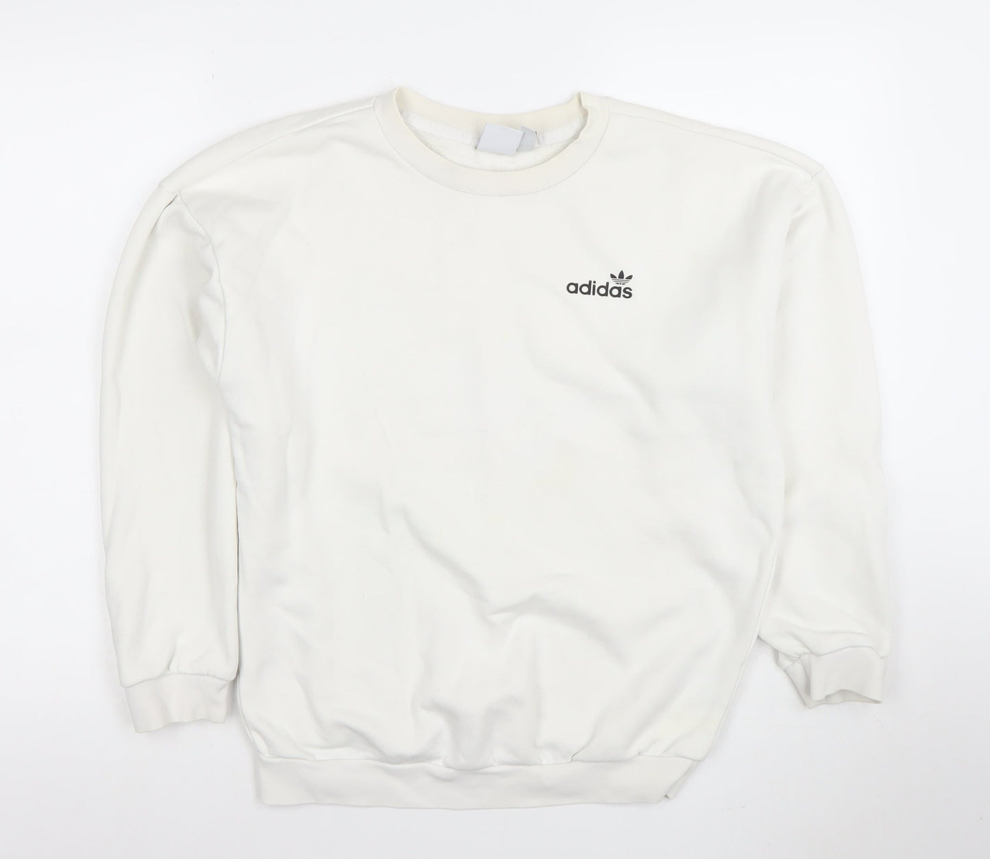 Adidas Women’s Ivory Crew Neck Pullover Sweatshirt XS Relaxed Fit