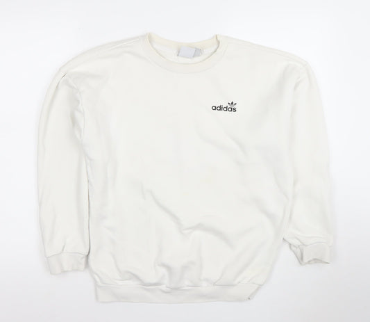 Adidas Women’s Ivory Crew Neck Pullover Sweatshirt XS Relaxed Fit