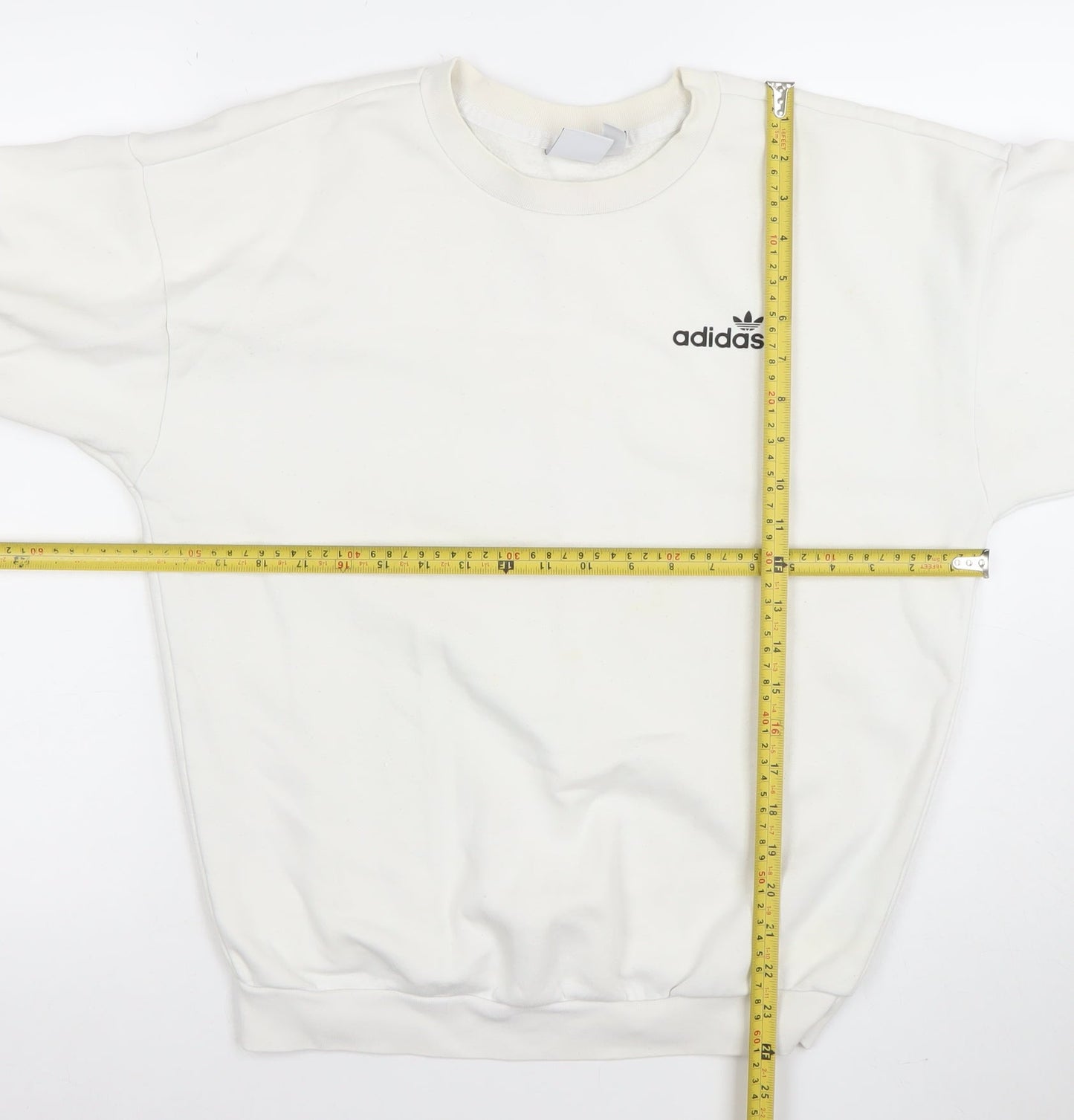 Adidas Women’s Ivory Crew Neck Pullover Sweatshirt XS Relaxed Fit