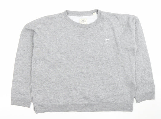 Jack Wills Women's Grey Crew Neck Pullover Sweatshirt UK 12