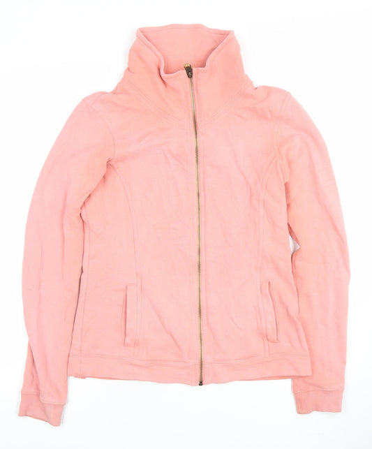 Fat Face Women Pink Size 8 Full Zip Hoodie Sweatshirt Cotton Blend
