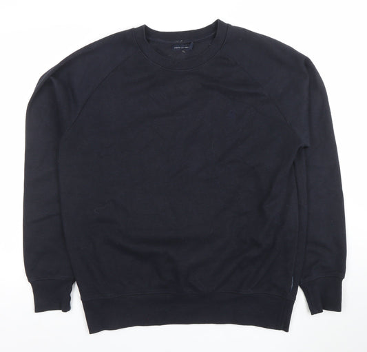 French Connection Men’s Black XL Crew Neck Cotton Sweatshirt