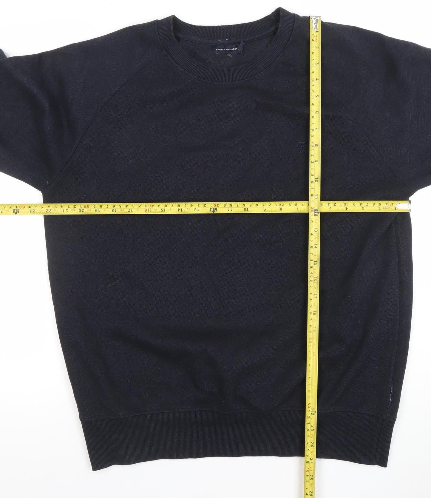 French Connection Men’s Black XL Crew Neck Cotton Sweatshirt
