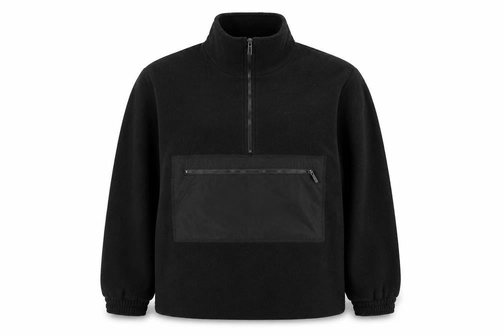 PRETTYLITTLETHING Womens Black Size 6 Fleece 1/4 Zip Pullover Sweatshirt