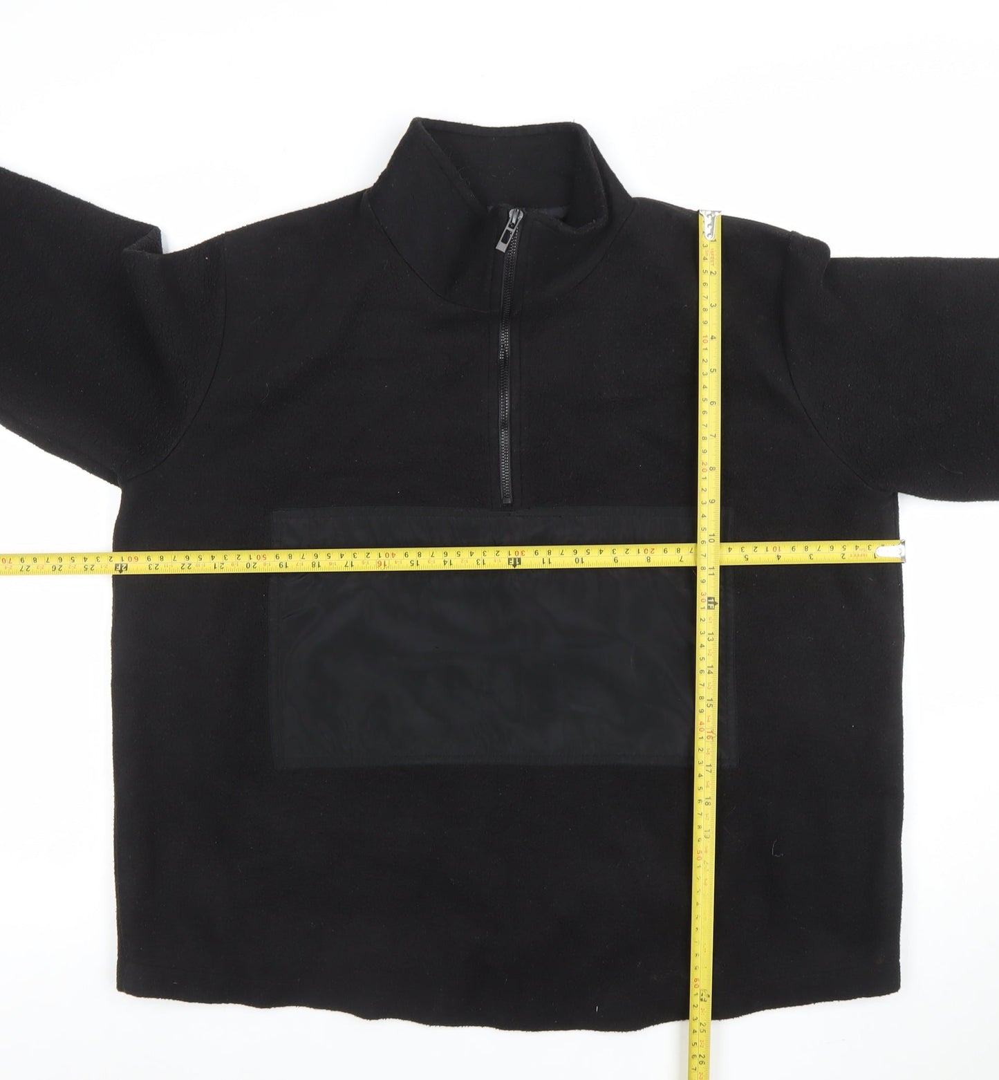 PrettyLittleThing Womens Black Size 6 Fleece 1/4 Zip Pullover Sweatshirt