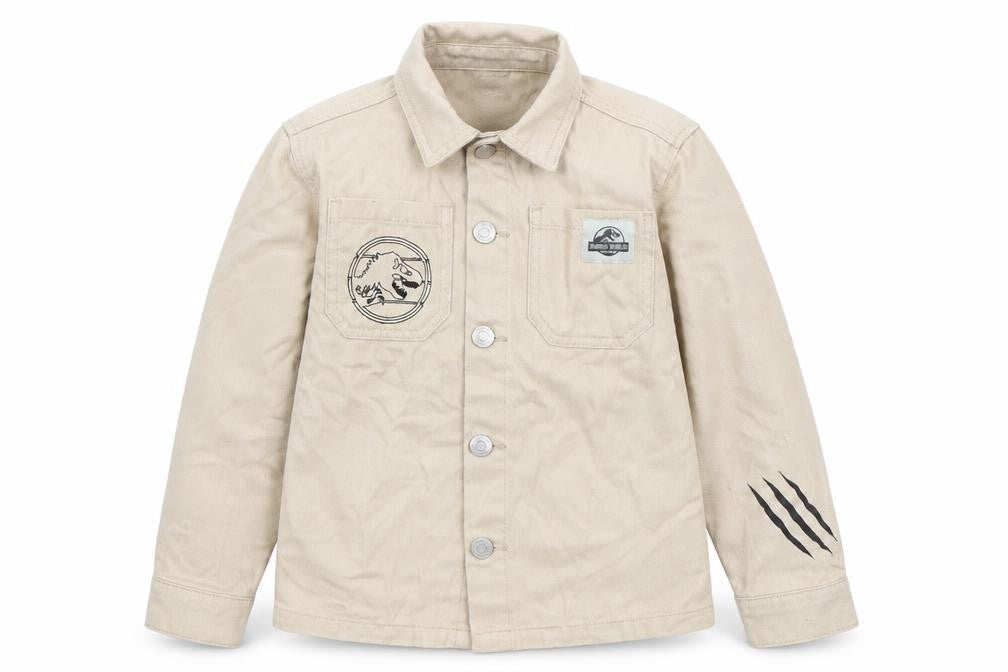 Primark Boys Beige Jurassic World Cotton Jacket 6-7 Years