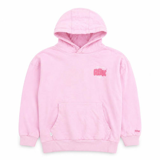 Reebok Girls Pink Pullover Hoodie 9 Yrs Cotton Blend RBK Logo Sweatshirt
