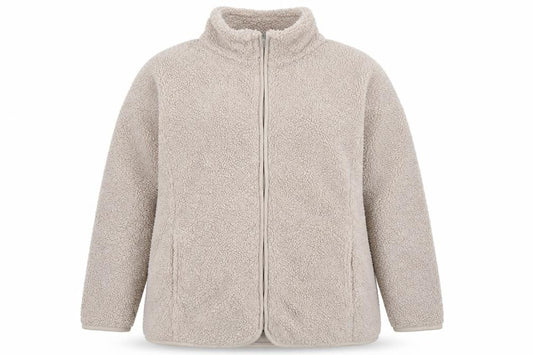 Bonmarché Women Beige Fleece Full Zip Jacket Size 18