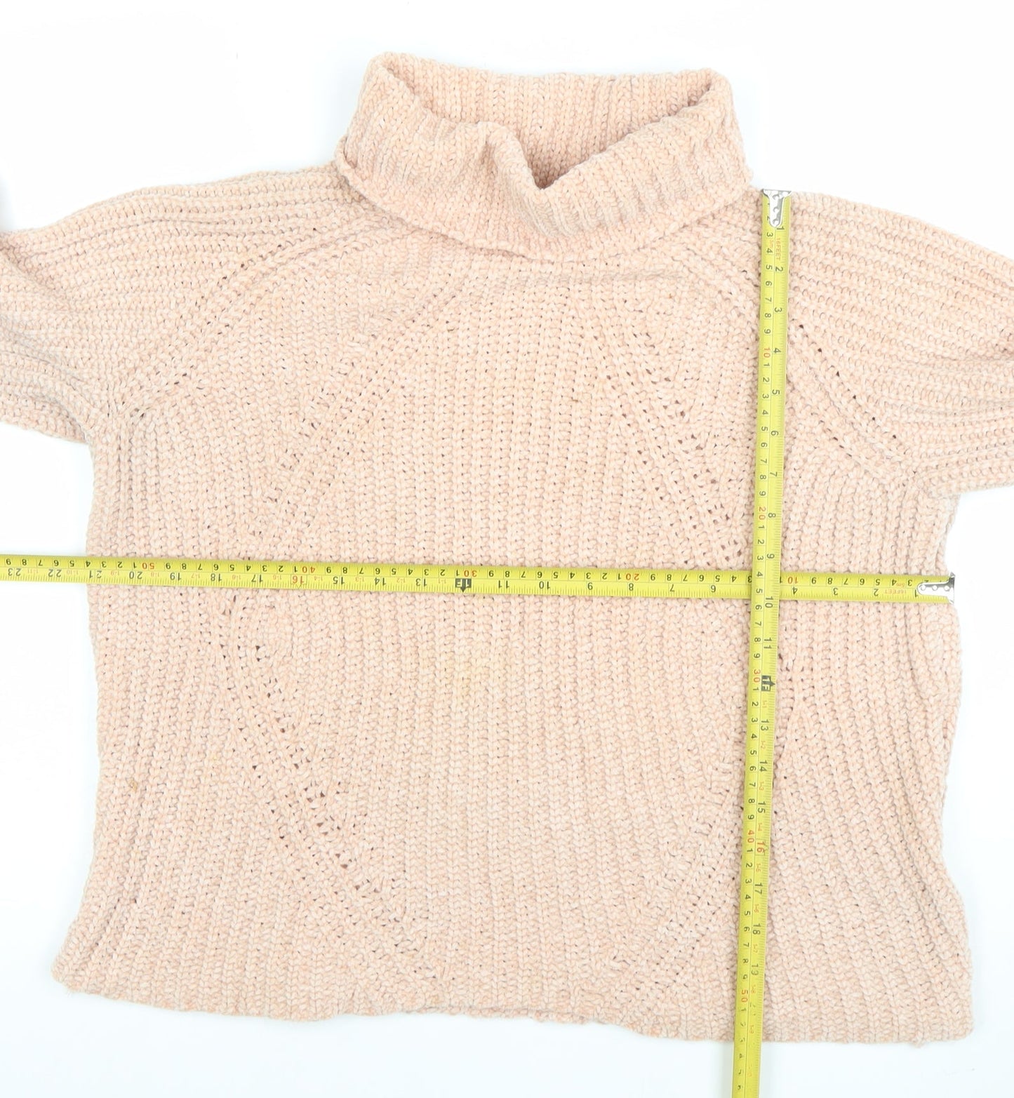 Tamnoon Women Beige Roll Neck Chunky Knit Jumper Size 2
