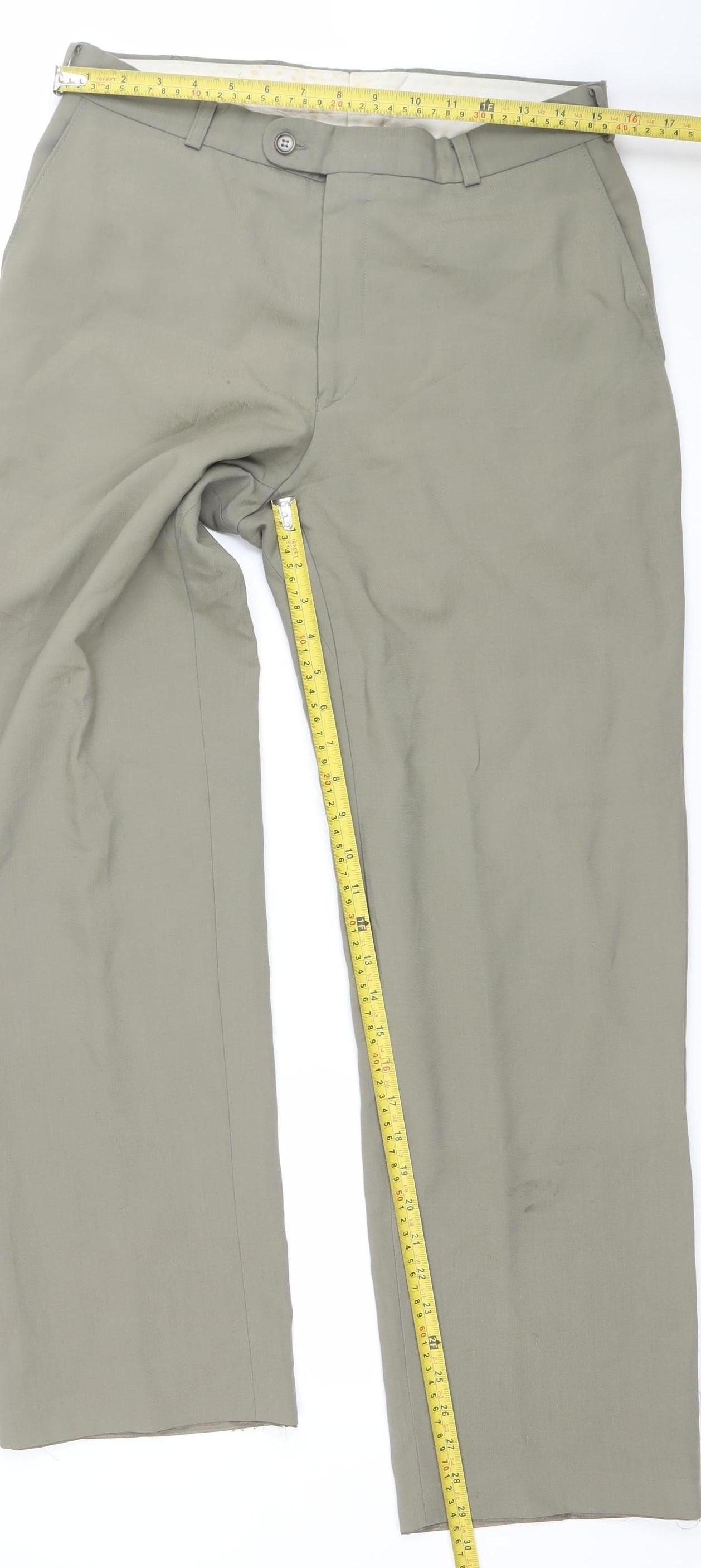 Marco Capelli Men's Beige Wool Blend Chino Trousers 32S