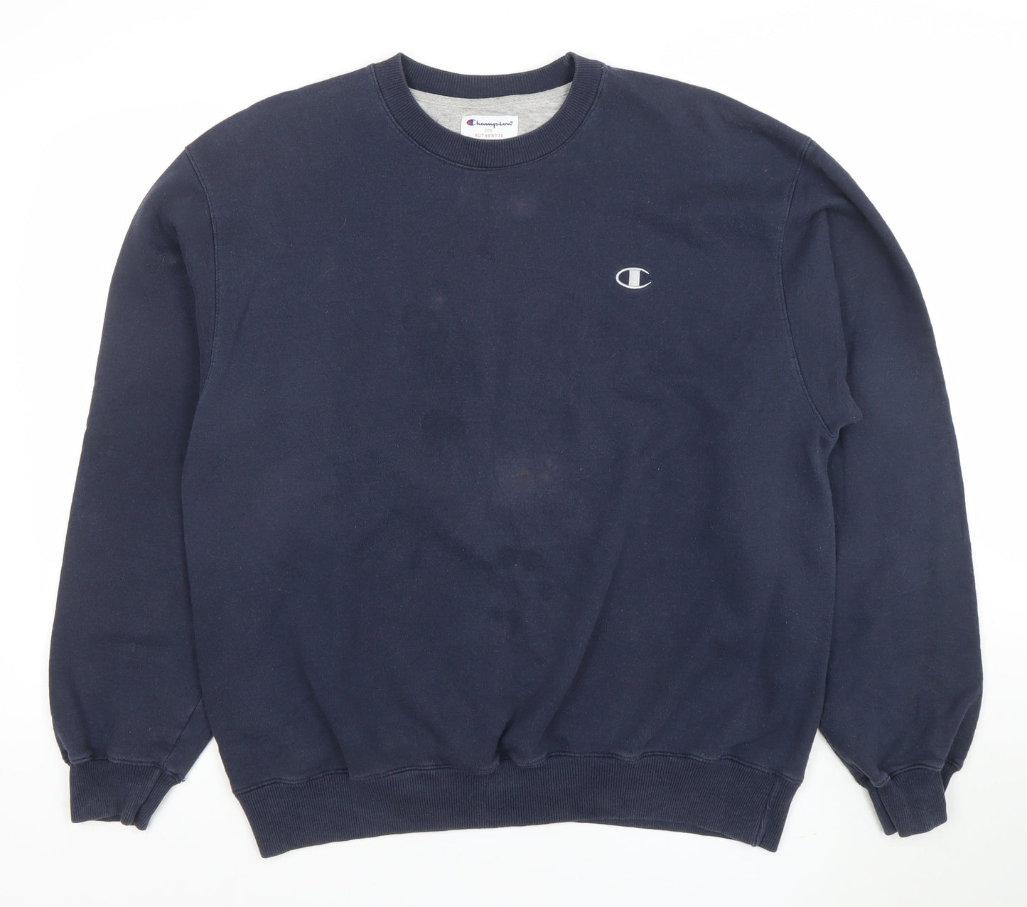 Champion Men's Blue Crew Neck Pullover Sweatshirt L Regular Fit
