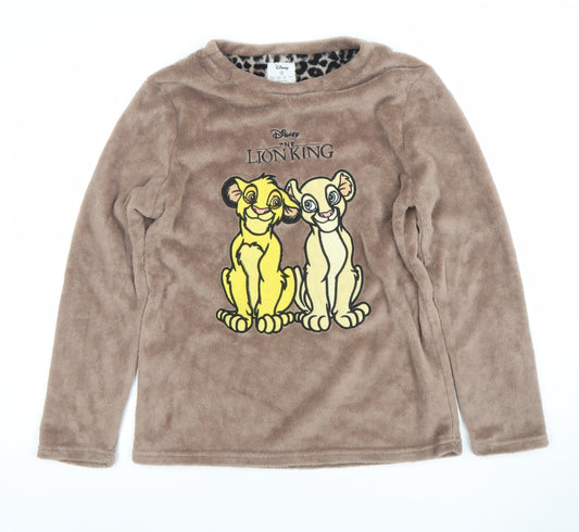 Disney The Lion King Women's Brown Fleece Long Sleeve Nightshirt Size 10-12