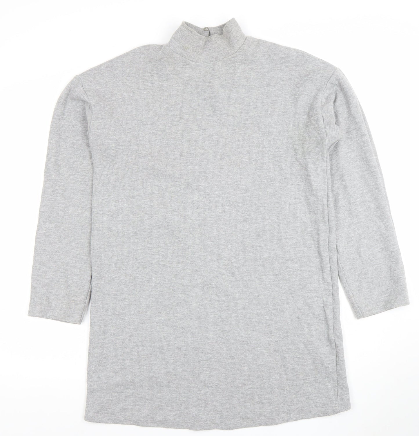 New Look Women's Grey Mock Neck Long Sleeve Tunic Sweatshirt Size S