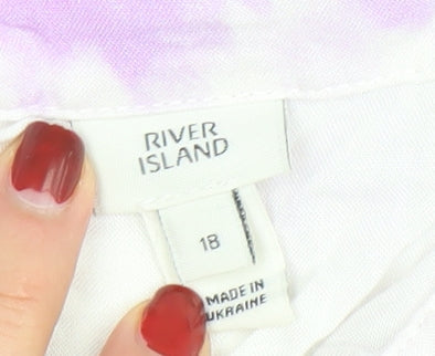 River Island Women’s Multicoloured Size 18 Button-Up Viscose Shirt
