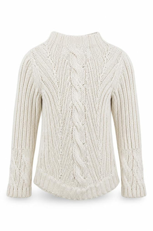 Jigsaw Junior Girls Beige Cable Knit Cotton Jumper 6-7 Years