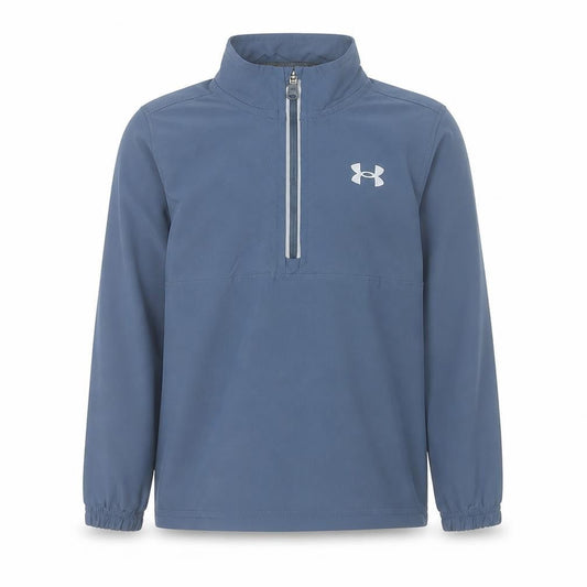 Front view of Under Armour boys’ blue 2-3 years 1/4 zip sports sweatshirt