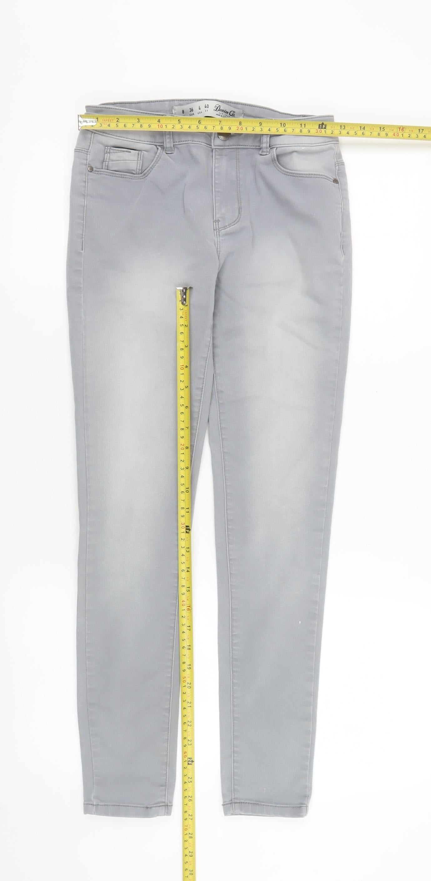 Denim Co Women's Grey Skinny Stretch Jeans Size 8