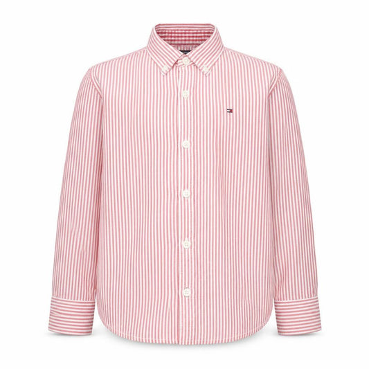 Tommy Hilfiger Boys Red Striped Cotton Button-Up Long Sleeve Shirt 6 Years