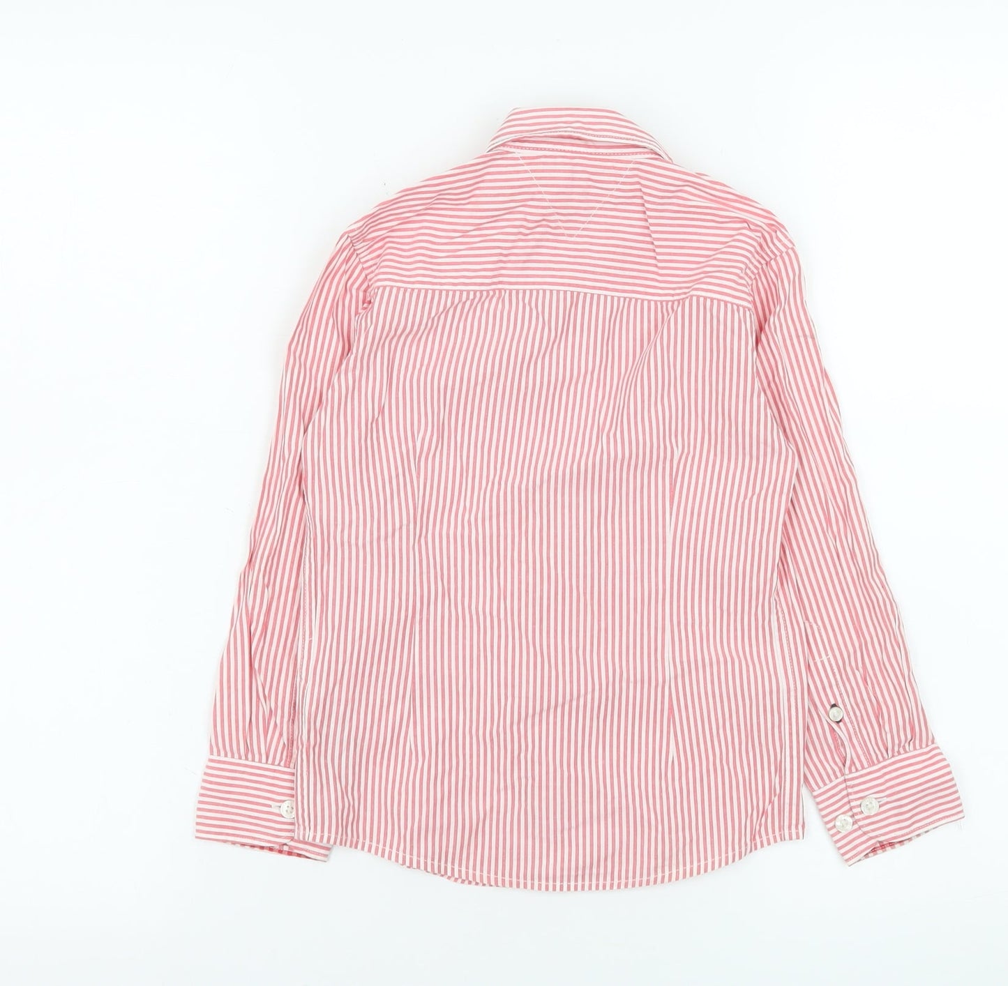 Tommy Hilfiger Boys Red Striped Cotton Button-Up Long Sleeve Shirt 6 Years