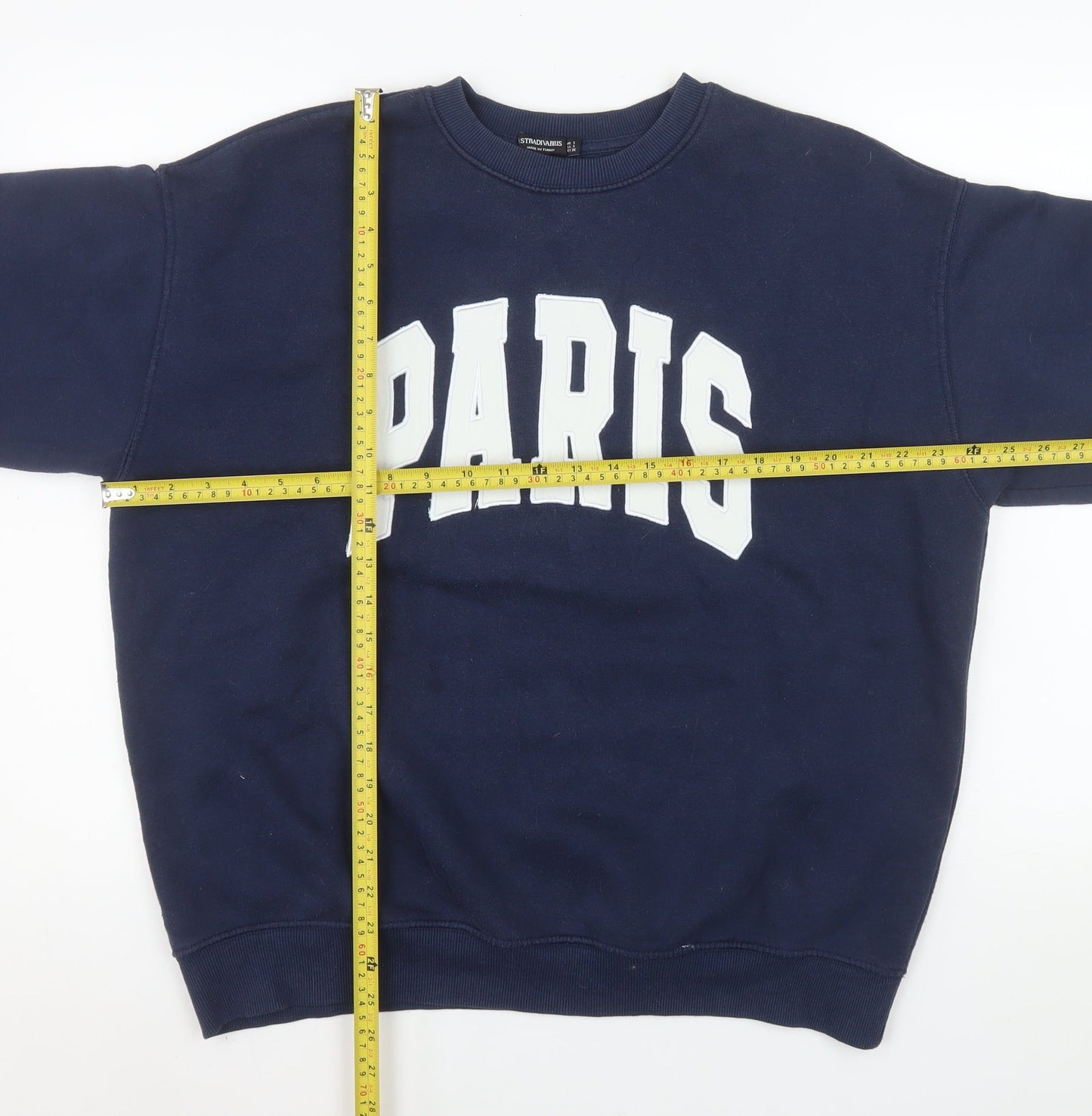 Stradivarius Unisex Blue Paris Graphic Pullover Sweatshirt Size S
