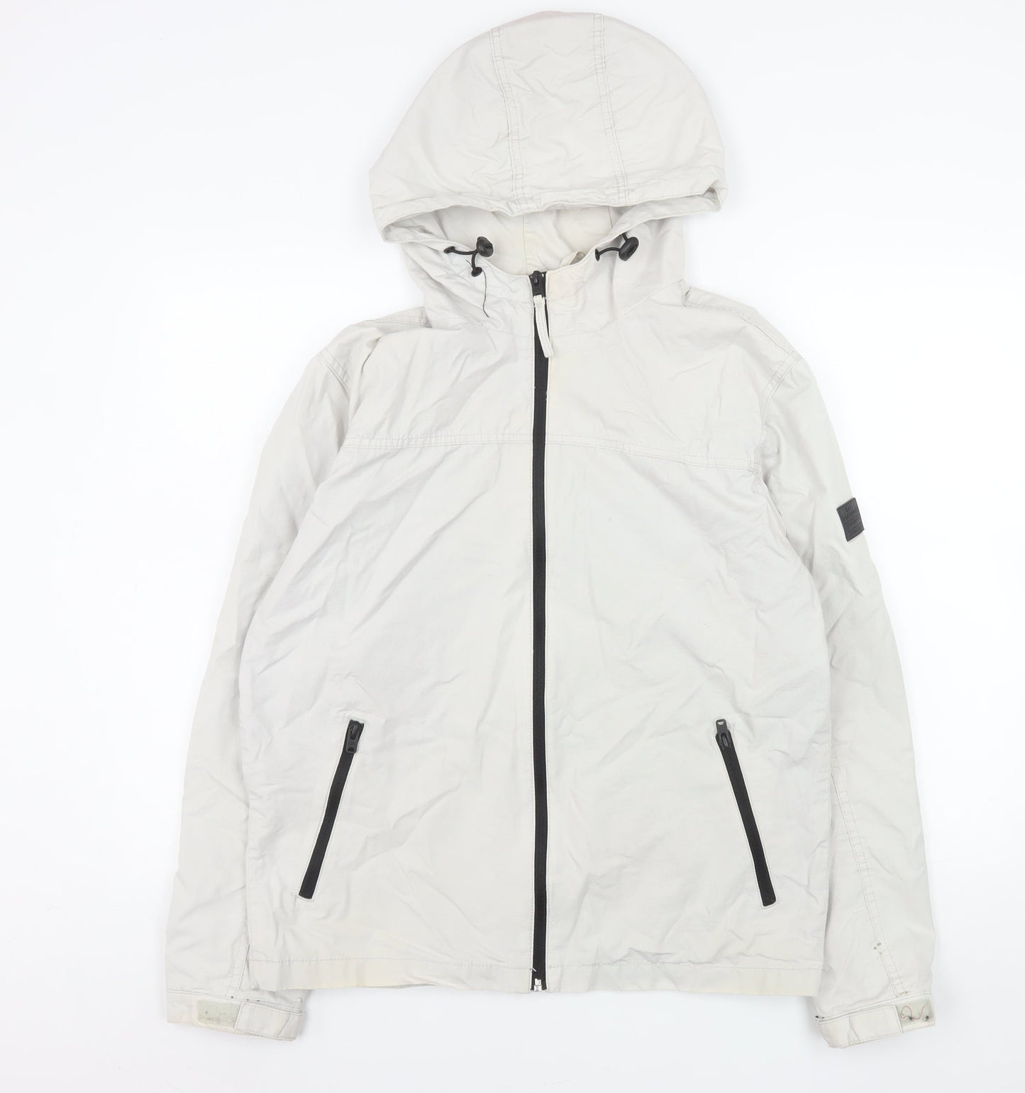Jack & Jones Men’s White L Hooded Windbreaker Jacket